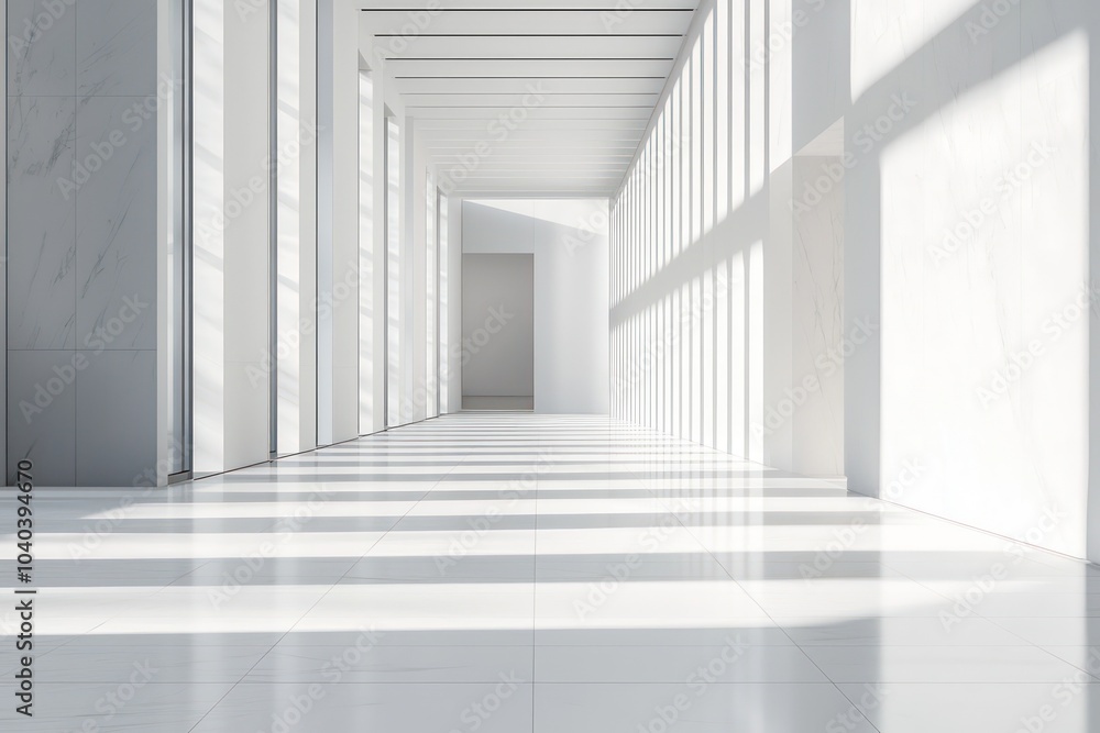 Obraz premium Minimalist architecture background with clean lines and neutral tones, creating a professional and aesthetic environment for digital interactions.