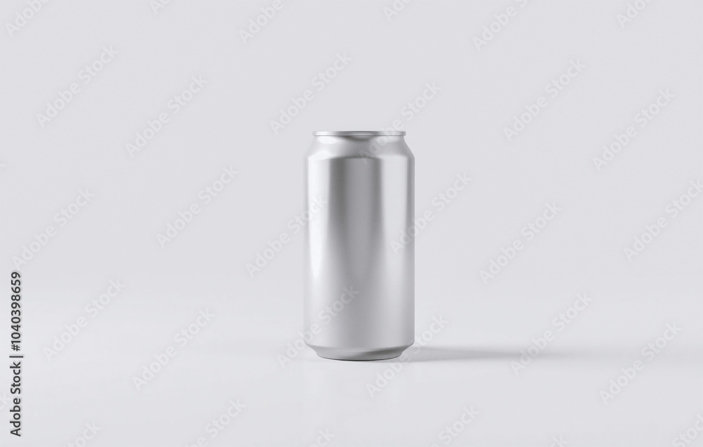 Empty Aluminum Can in Front of a Clean White Background for Branding Empty Aluminum Can in Front of a Clean White Background for Branding