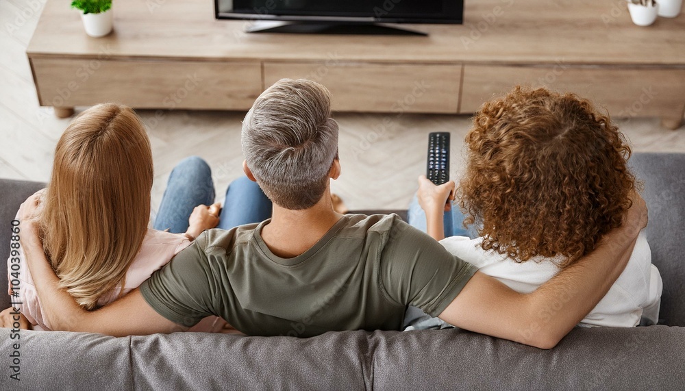 Affectionate Family Watching TV Affectionate Family Watching TV