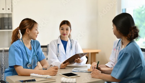 Meeting Doctor And Nurse Group Training