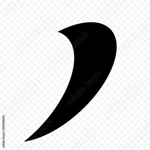 Vector comma icon, quotation marks on a transparent background. The speech bubble icon. Flat comma characters. Vector illustration.
