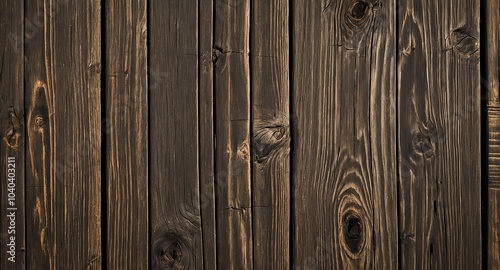 A close-up of rustic dark wooden planks showing natural wood grain patterns and knots, creating a textured, weathered appearance