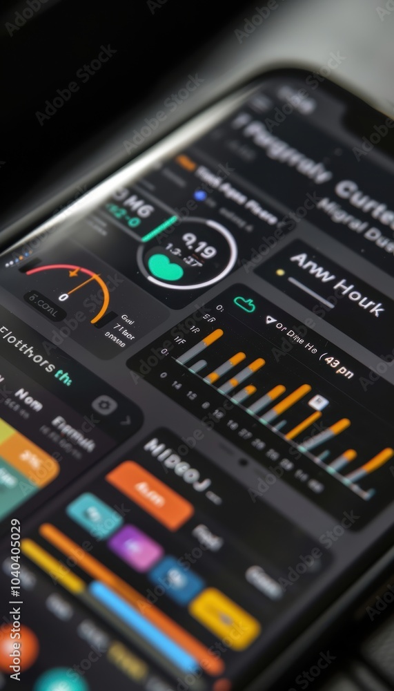 Smartphone Fitness App Interface Showcasing Workout Goals and Calorie Tracking in Elegant Design Smartphone Fitness App Interface Showcasing Workout Goals and Calorie Tracking in Elegant Design