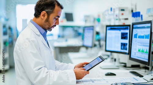 Wallpaper Mural Healthcare Engineer Analyzing Medical Data in Modern Lab Torontodigital.ca