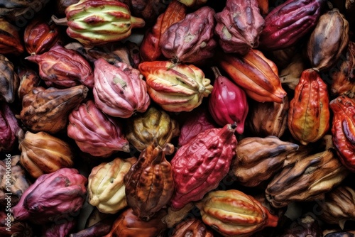 Hawaiian Cocao Pods vegetable plant food. photo