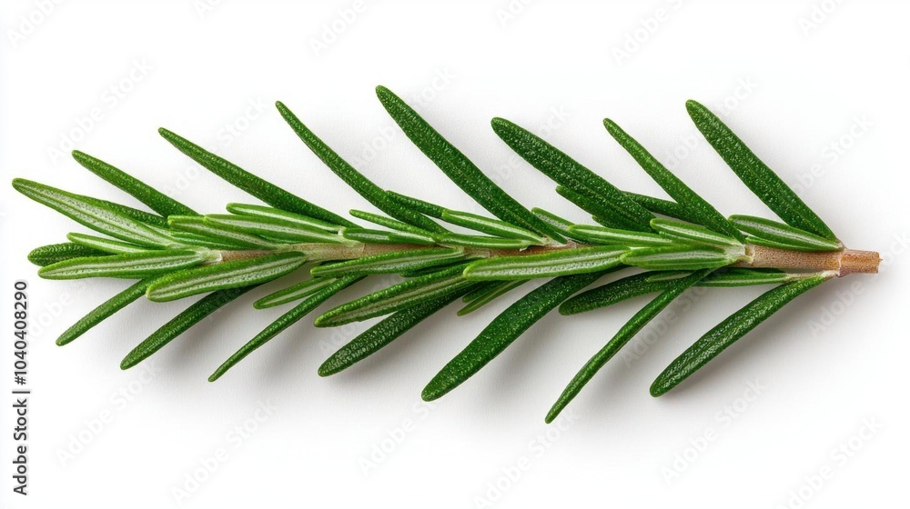 Fototapeta premium A photostock images of fresh rosemary sprig, isolated on white background, High Quality
