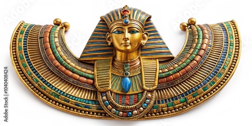 Pharaoh's Golden Mask A Detailed Mosaic of Jewels and Gold, Ancient Egypt, Pharaoh, Tutankhamun photo