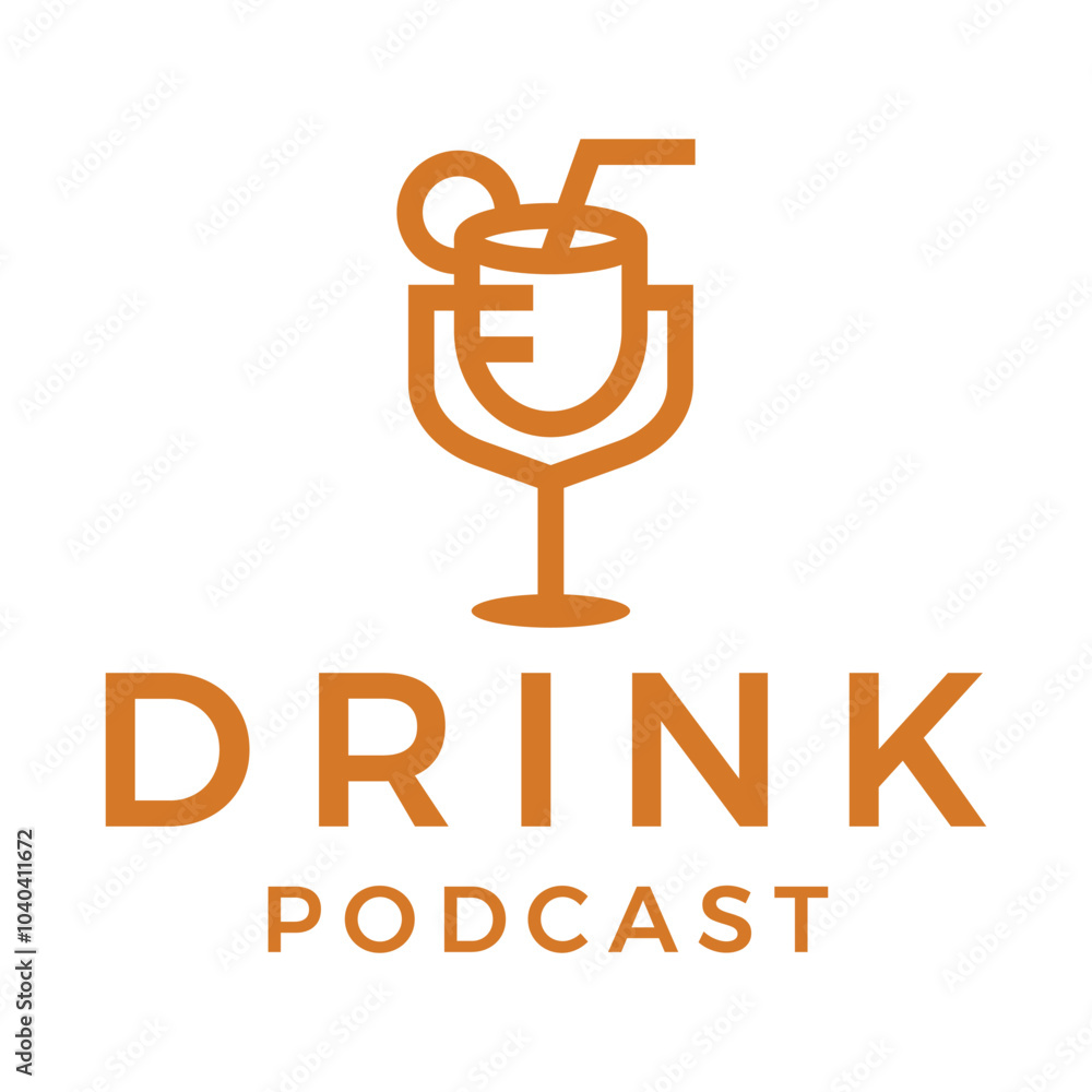 drink podcast flat minimalist logo design drink podcast flat minimalist logo design