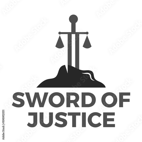 sword of justice flat minimalist logo design