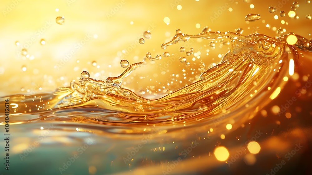 Abstract scene of gel droplets and bubbles in mid-splash with fluid movement Abstract scene of gel droplets and bubbles in mid-splash with fluid movement