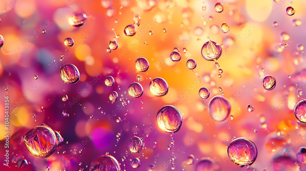 Abstract droplets and bubbles in a clear gel splash creating a dynamic fluid effect Abstract droplets and bubbles in a clear gel splash creating a dynamic fluid effect