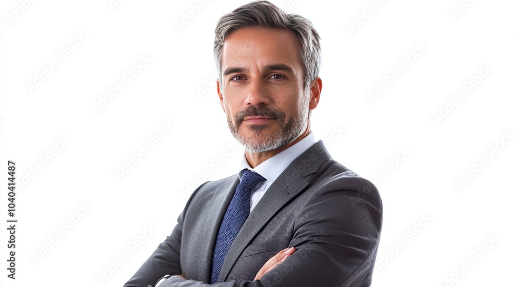 and looking at the camera, isolated against a white background, symbolizing professionalism and leadership. and looking at the camera, isolated against a white background, symbolizing professionalism and leadership.
