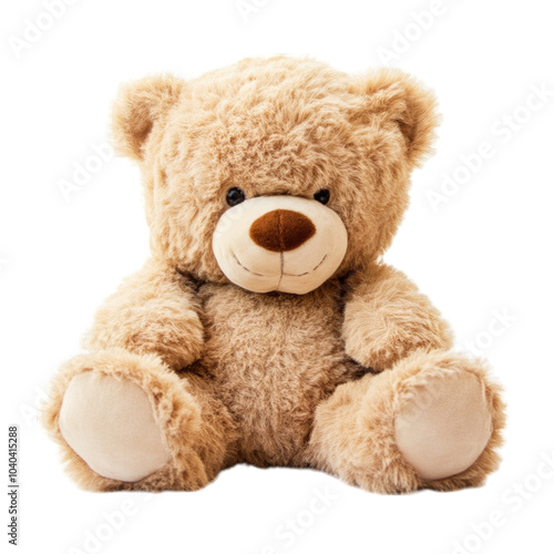 PNG Adorable Brown Teddy Bear Plush Toy Isolated on Transparent Background