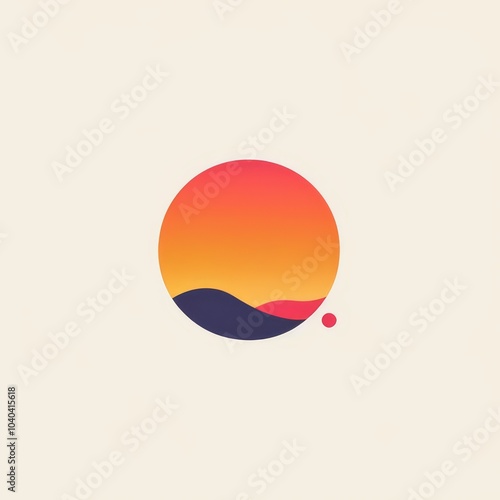 abstract Minimalist Sunset Abstract Designorange background photo