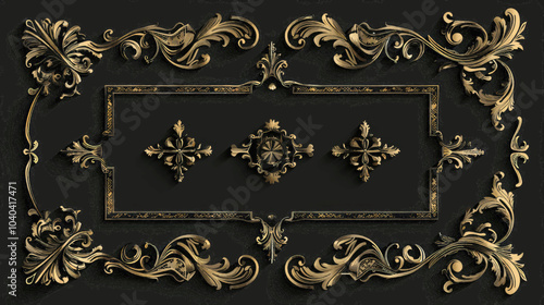 vintage gold frame with floral ornament