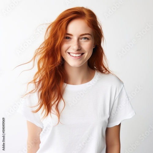 Portrait t-shirt smiling adult.