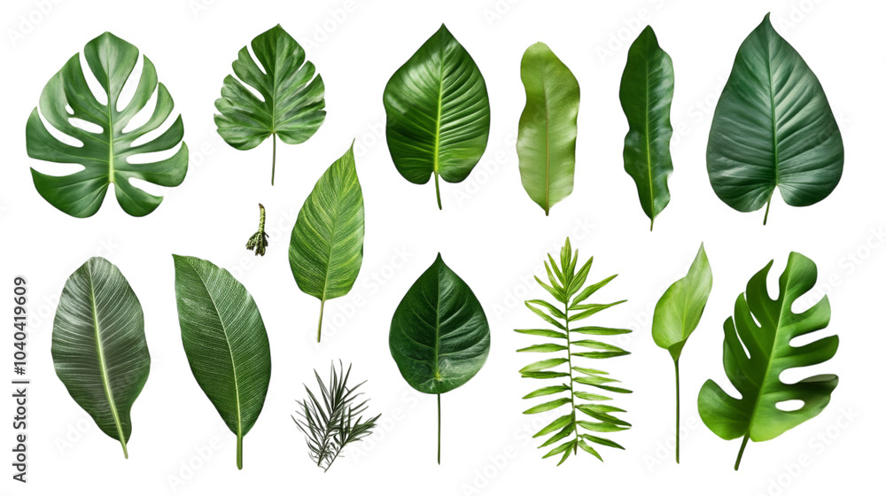 PNG Tropical Leaves Collection: A Visual Symphony of Green Isolated on Transparent Background PNG Tropical Leaves Collection: A Visual Symphony of Green Isolated on Transparent Background