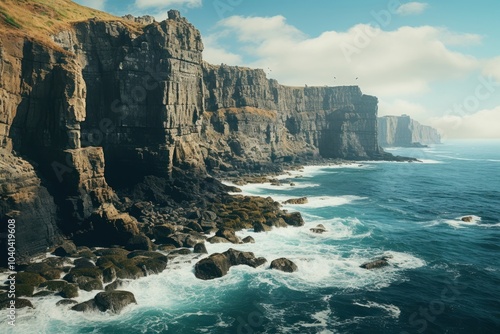 Sea cliffs sea outdoors nature.