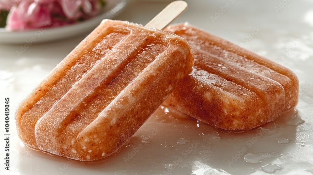 Two melting fruit popsicles provide a sweet escape from the summer heat Two melting fruit popsicles provide a sweet escape from the summer heat