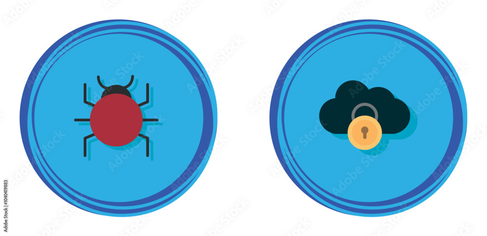 Set of blue biosecurity vector icons with white background