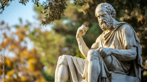 Illustration of the sculpture of Socrates. The Greek philosopher. Socrates is a central figure in the history of Ancient Greek philosophy.