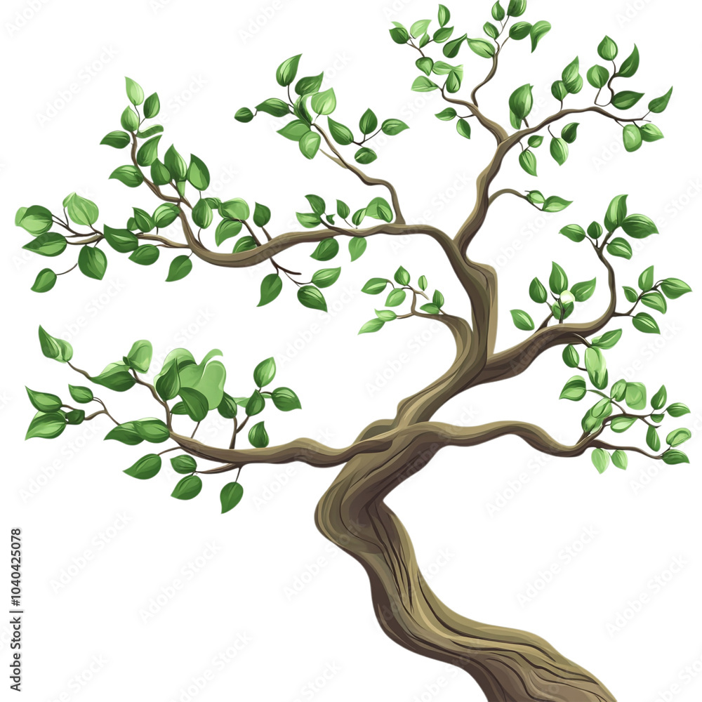 Hand drawn cartoon illustration of tree branches on a transparent background Hand drawn cartoon illustration of tree branches on a transparent background
