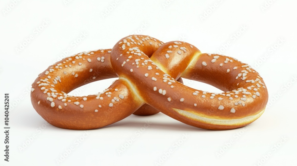 A Freshly Baked Pretzel with Salt Crystals A Freshly Baked Pretzel with Salt Crystals