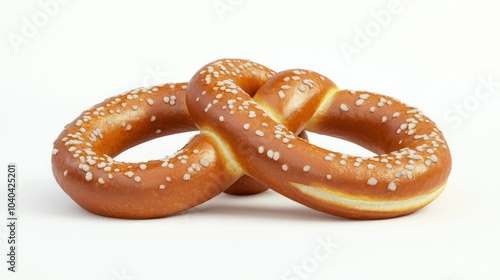 A Freshly Baked Pretzel with Salt Crystals