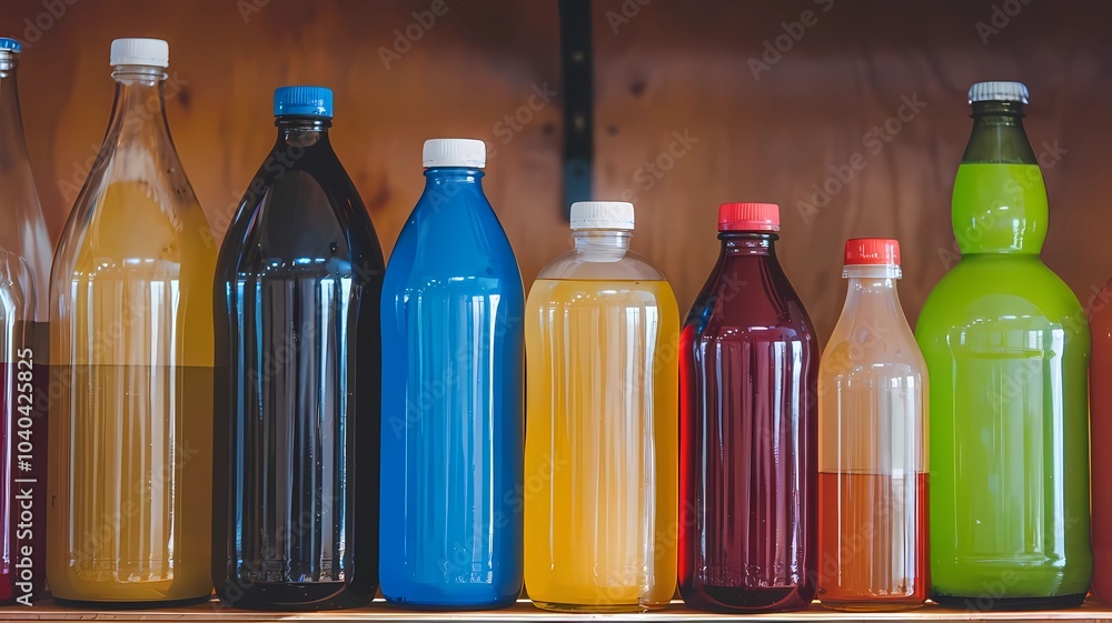 Colorful beverage bottles Colorful beverage bottles