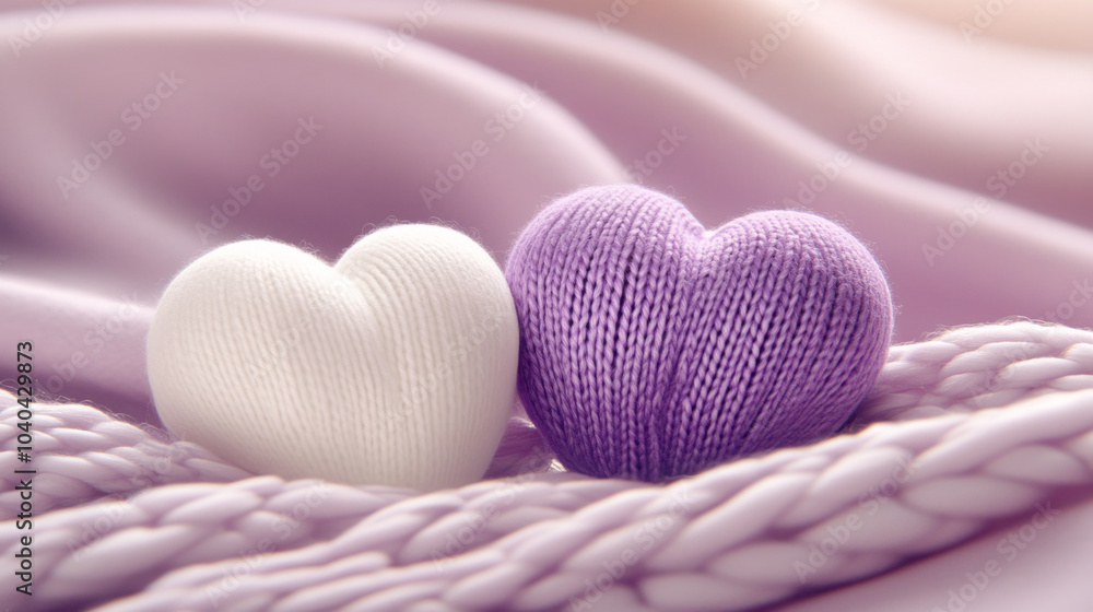 purple and white hearts on lila blancet purple and white hearts on lila blancet