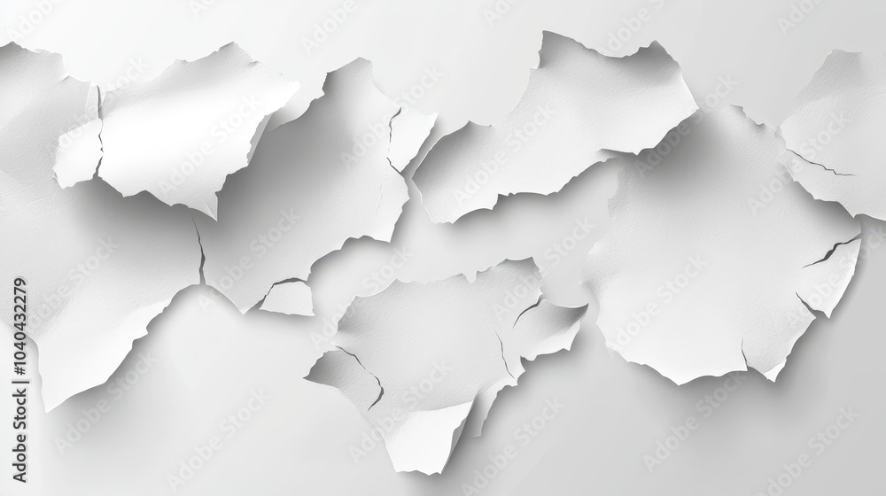 Obraz premium Paper torn and ripped on a transparent or white background for creative designs and backgrounds with texture