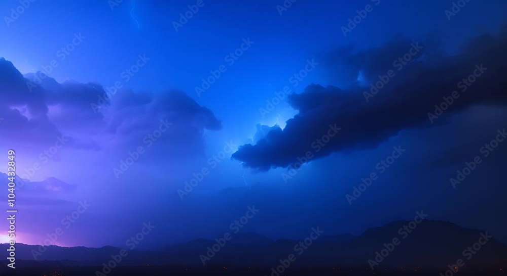 Animation of blue lightning flash bolt or thunderbolt on dark night sky Heavy storm with shining lightnings Nature disaster stormy weather 4K Animation of blue lightning flash bolt or thunderbolt on dark night sky Heavy storm with shining lightnings Nature disaster stormy weather 4K