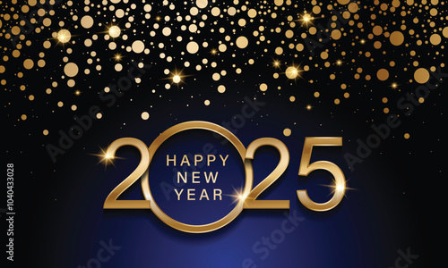 2025 Happy New Year Background Design. Greeting Card, Banner, Poster. Vector Illustration.