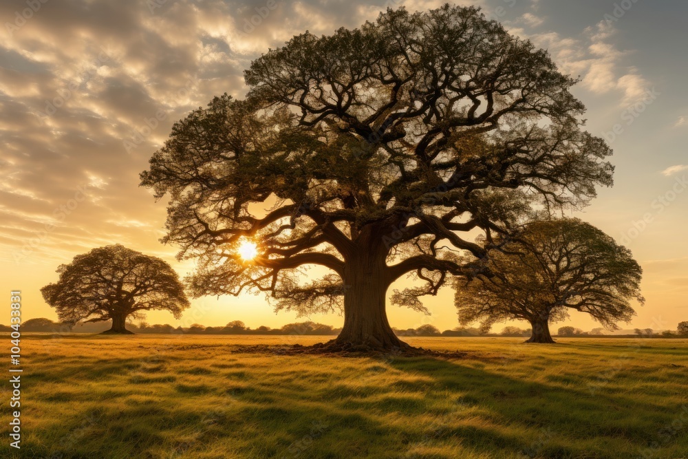 Oak trees landscape outdoors nature. Oak trees landscape outdoors nature.