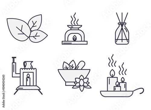 spa vector icon set with white background