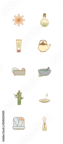 spa vector icon set with white background