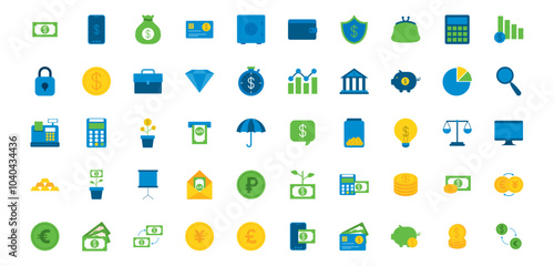 Set of finance vector icons with white background
