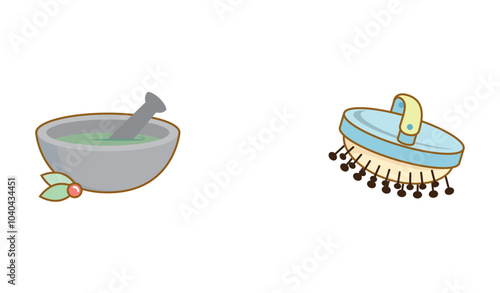 spa vector icon set with white background