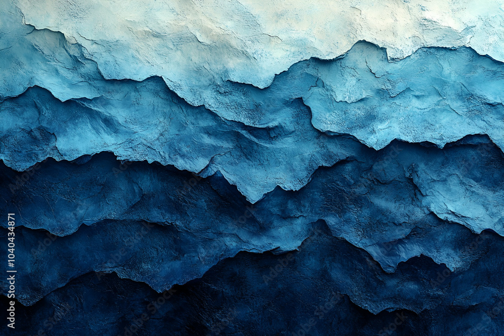Obraz premium A serene abstract depiction of layered blue textures, resembling ocean waves or a tranquil water surface.