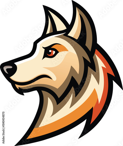 Fierce Wolf Mascot: A powerful and iconic wolf head mascot design, perfect for sports teams, brands, or any organization seeking a strong and fearless identity.