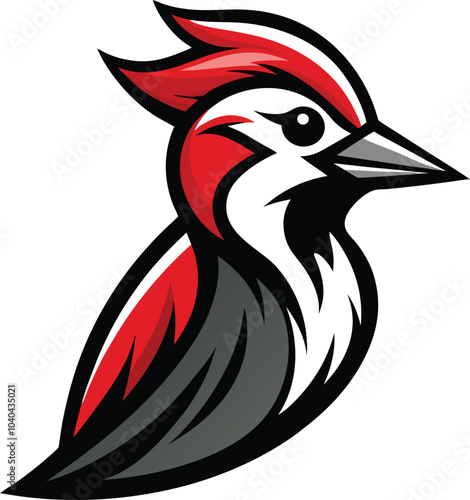 Red-headed Woodpecker Mascot Logo 