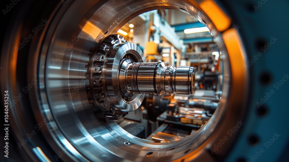 Fototapeta premium Precision Machining in Industrial Workshop Setting