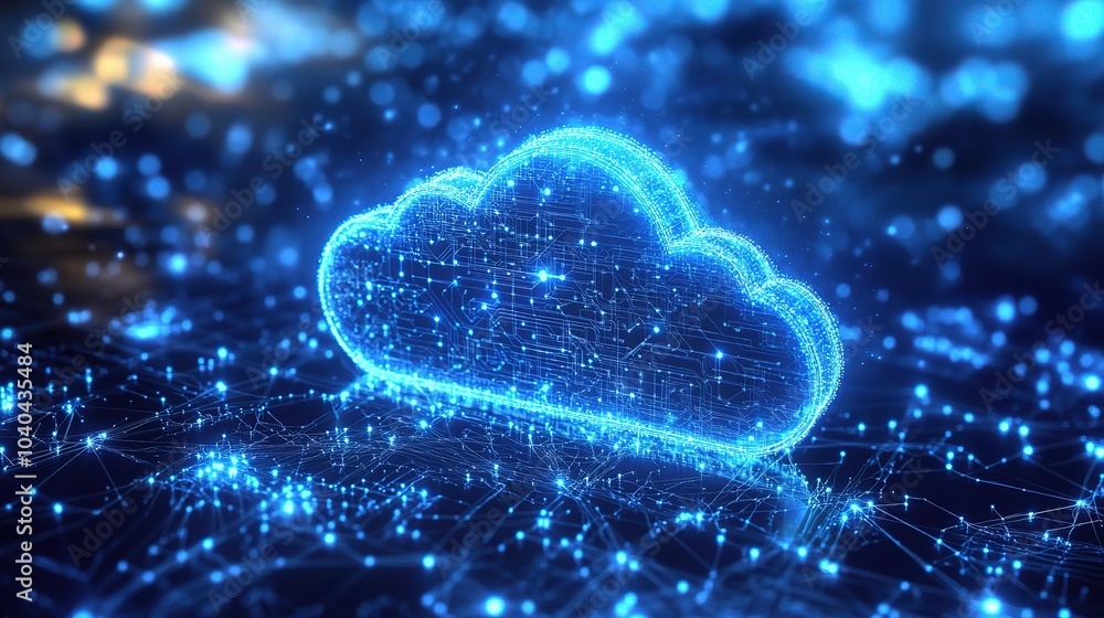 Digital Cloud Computing Networking Concept Illustration Digital Cloud Computing Networking Concept Illustration