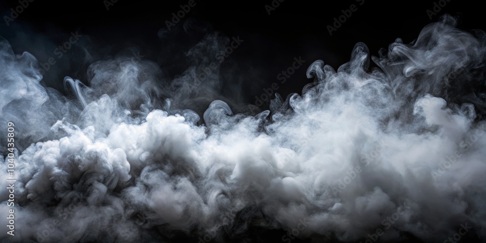 Fototapeta premium Abstract Smoke Clouds on Black Background, abstract , photography , atmospheric