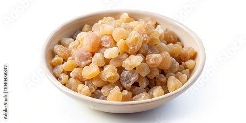 Bowl of Frankincense Resin, White Background, Aromatic Resin, Incense, Natural Resin