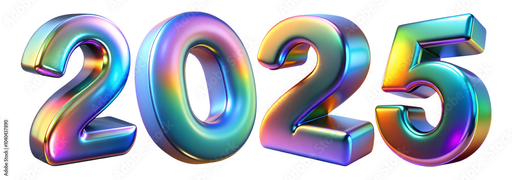 2025 new year sign with holographic digits 2025 new year sign with holographic digits
