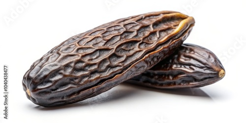 Wallpaper Mural Close-up of Two Tonka Beans Isolated on White Background, Tonka Bean, Spice, Food Torontodigital.ca