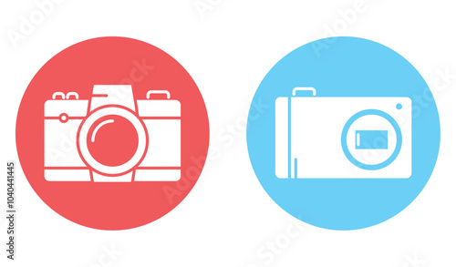 Vector icon set of cameras on a white background