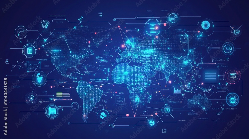 Obraz premium Global Connectivity and Commerce Concept Visualization