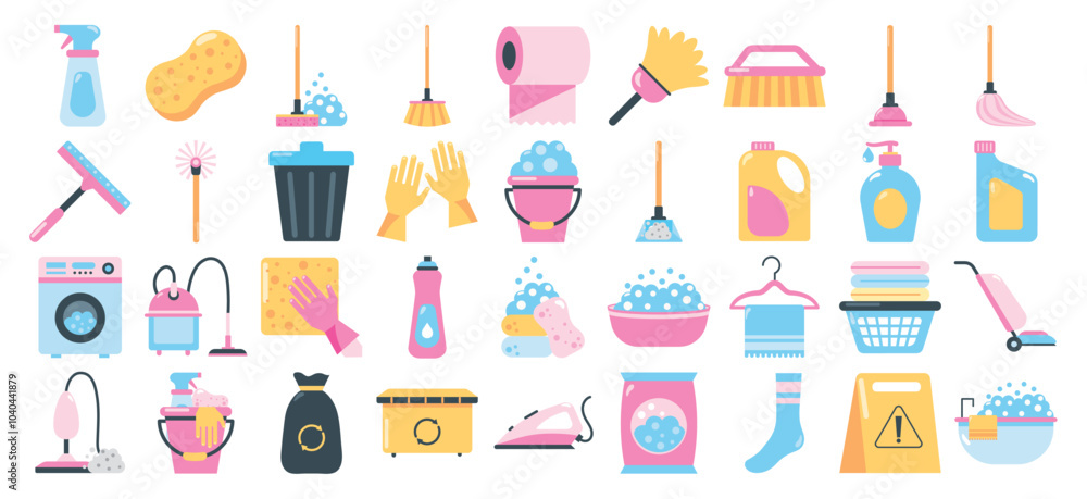set of vector icons of toilet with white background